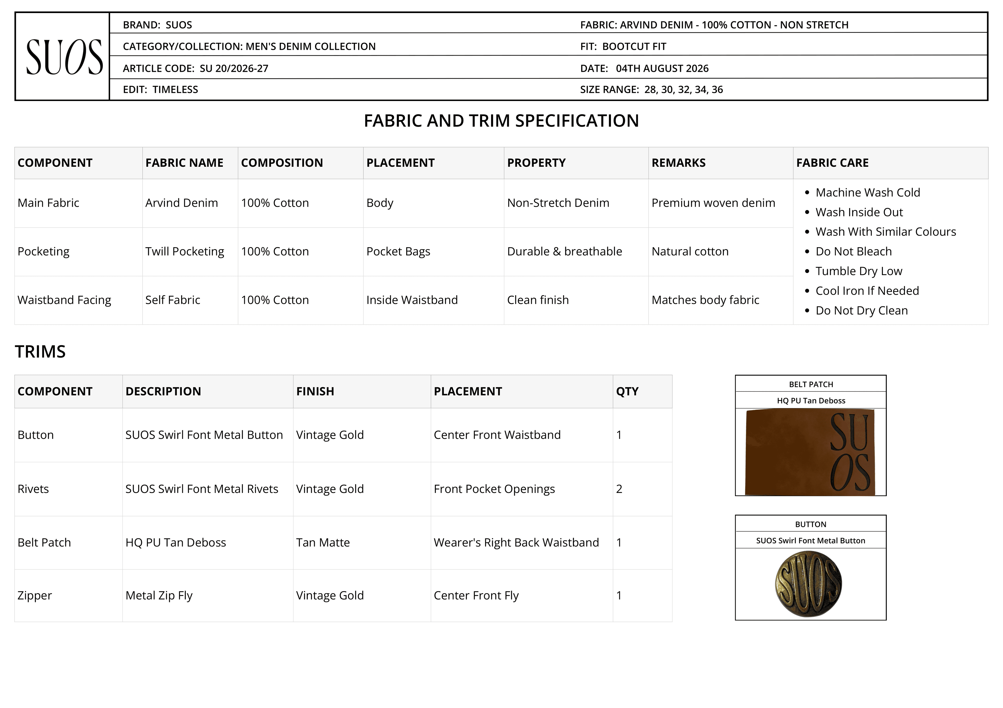 Size guide page 12